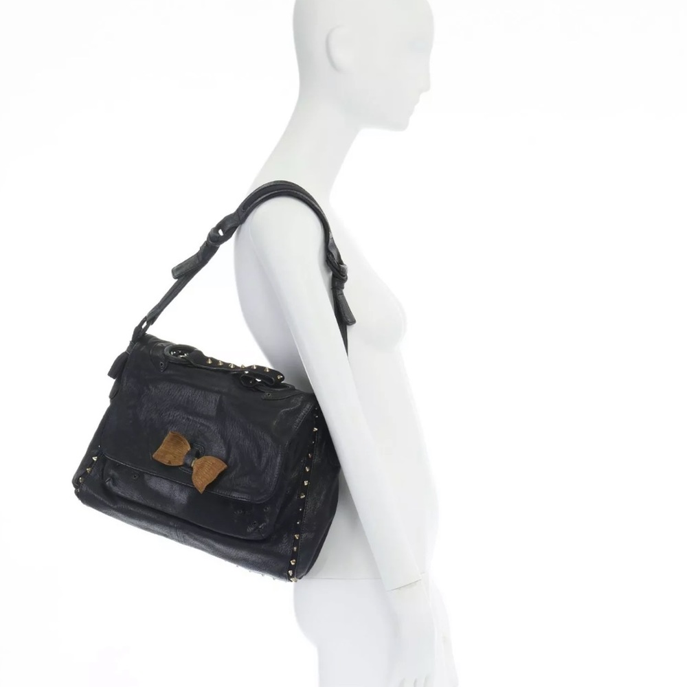 3.1 PHILLIP LIM leather gold spike studded bow bag